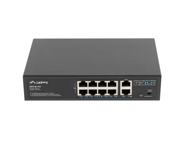 Switch LANBERG RSFE-8P-2GE-120 8x100 Mb PoE+ 2x1 Gb 120W