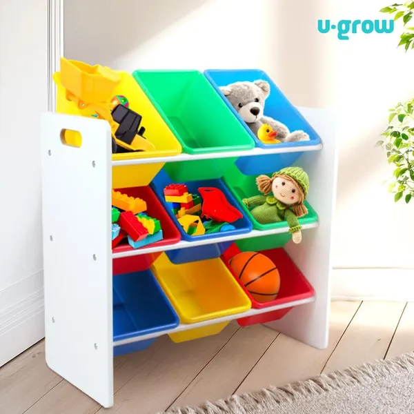 Raft Depozitare Jucării U-GROW cu 9 Coșuri Multicolore UGRD115-MCLR - imagine 2