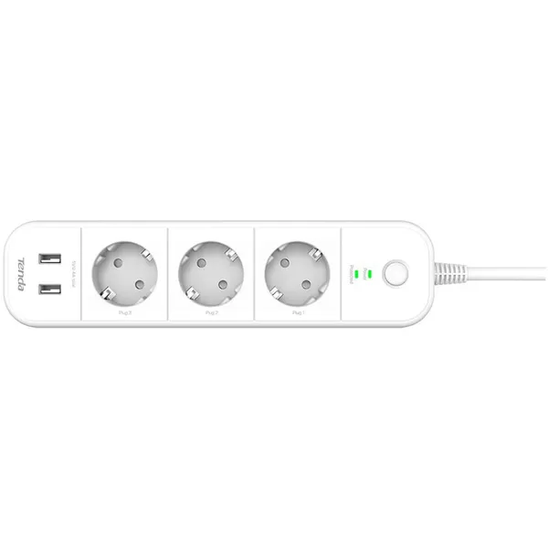 Prelungitor TENDA SP15 Wi-Fi Smart cu 3 Prize și 2 USB