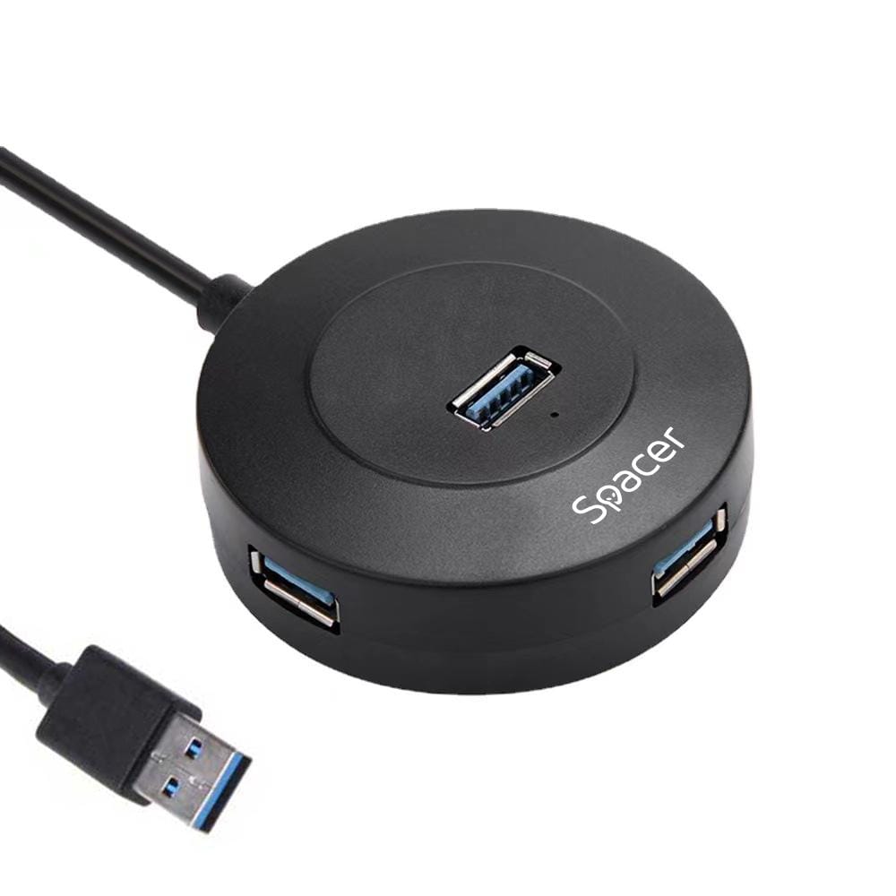 Hub USB SPACER 4 Porturi USB 3.0/2.0 Negru SPHB-USB-4U-02