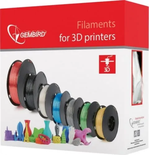 Filament GEMBIRD PLA 1.75 mm 1 kg Argintiu 3DP-PLA1.75-01-S - imagine 2