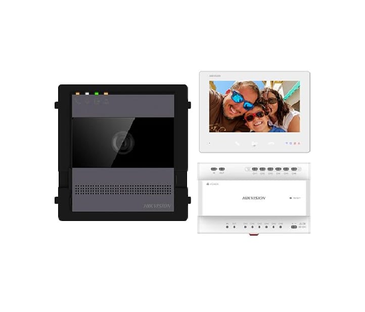Kit Videointercom IP HIKVISION DS-KIS704EY/AL Negru