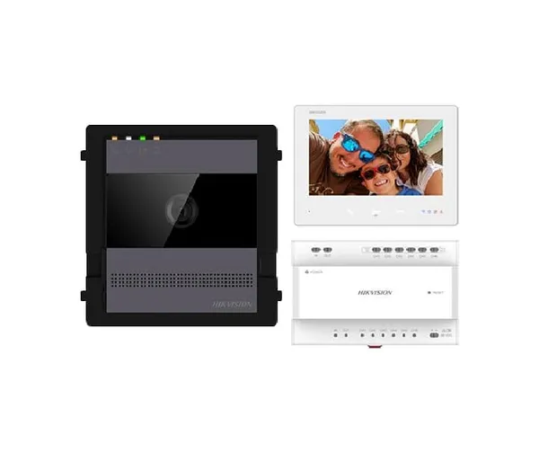 Kit Videointercom IP HIKVISION DS-KIS704EY/AL Negru