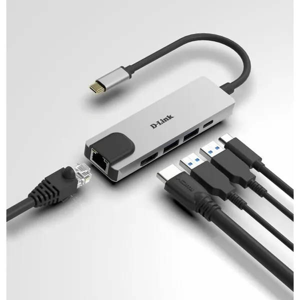 Hub USB D-LINK DUB-M520 5-in-1 Argintiu - imagine 3