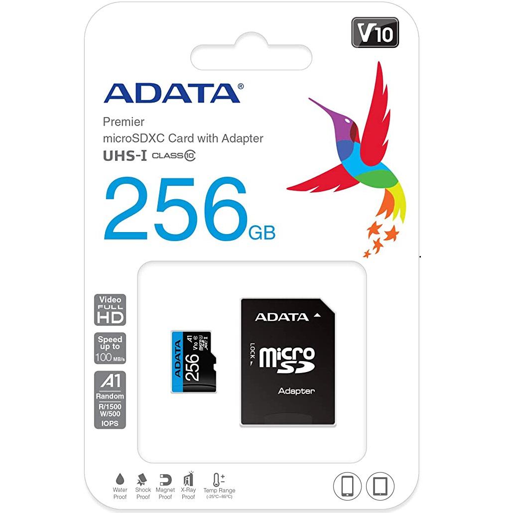 Card de Memorie MicroSDXC ADATA Premier 256GB Clasa 10 UHS-I U1 A1 V10 cu Adaptor SD - imagine 2
