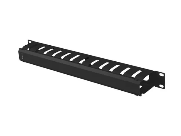 Cable Management LANBERG 19 inch 1U Metal Negru RAL 9004