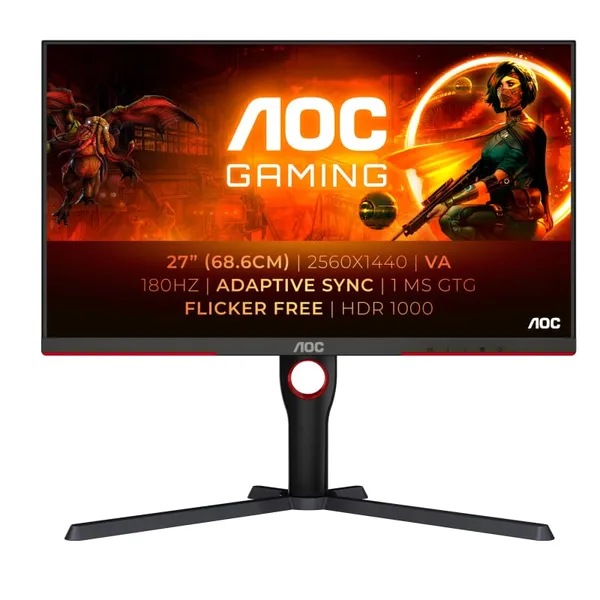 Monitor AOC 27" Q27G3XMN/BK QHD 180Hz VA
