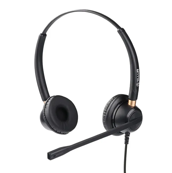 Căști Call Center TELLUR Voice 520N Binaural USB Negru