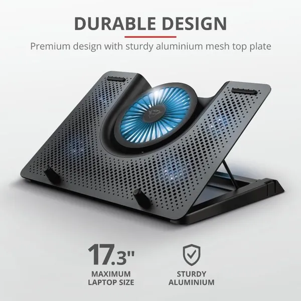 Stand Cooler Laptop TRUST GXT 1125 Quno 5 Ventilatoare Negru - imagine 3