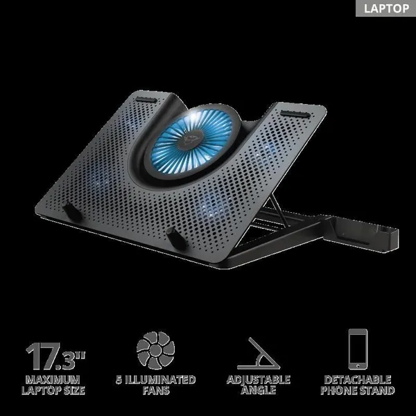 Stand Cooler Laptop TRUST GXT 1125 Quno 5 Ventilatoare Negru - imagine 9