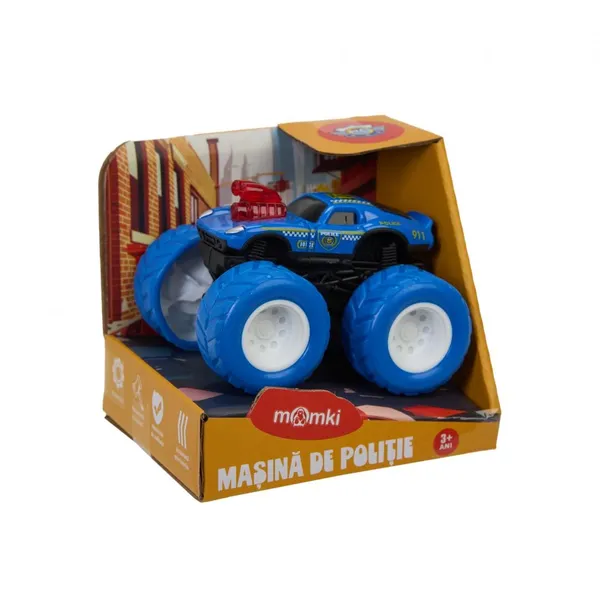 Mașinuță MOMKI Poliție Albastră 8.5cm Cu Inerție - imagine 3