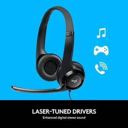 Casti PC LOGITECH H390 Cu Fir USB 2.0 Negru - imagine 2