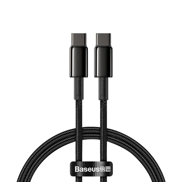 Cablu Alimentare și Date BASEUS Tungsten Gold CATWJ-01 USB-C 100W Negru 1m