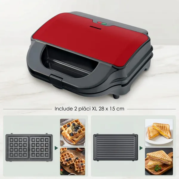 Sandwich Maker HEINNER SM-2H900BKS 900W Negru - imagine 10