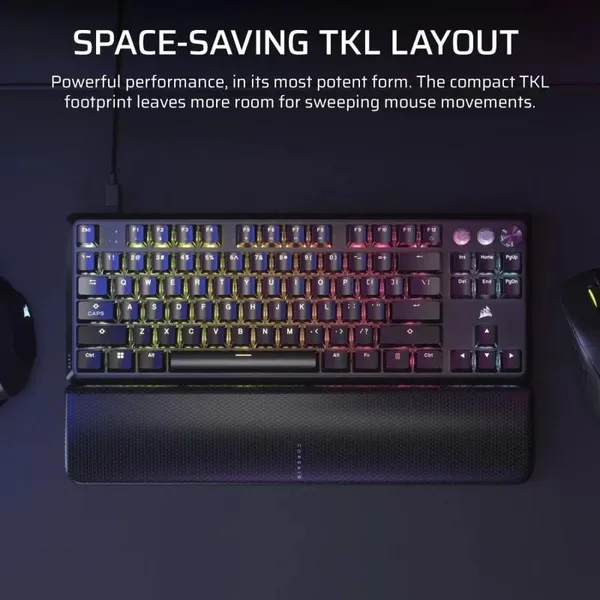 Tastatură Mecanică Gaming CORSAIR K70 PRO TKL RGB USB Negru - imagine 10