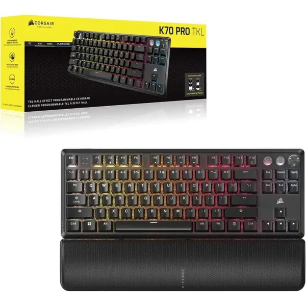 Tastatură Mecanică Gaming CORSAIR K70 PRO TKL RGB USB Negru - imagine 8