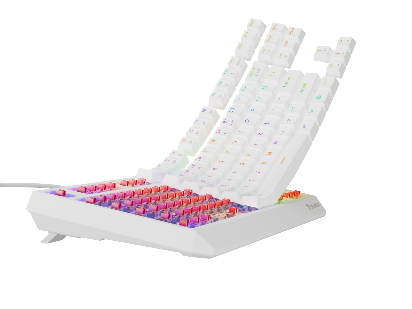 Tastatură Gaming GENESIS Thor 230 TKL Wireless Mecanică RGB Alb - imagine 13