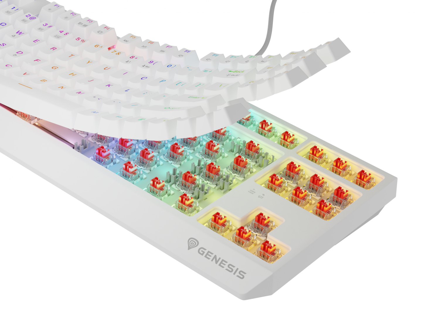 Tastatură Gaming GENESIS Thor 230 TKL Wireless Mecanică RGB Alb - imagine 6