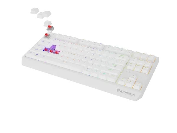 Tastatură Gaming GENESIS Thor 230 TKL Mecanică Wireless RGB Alb - imagine 2