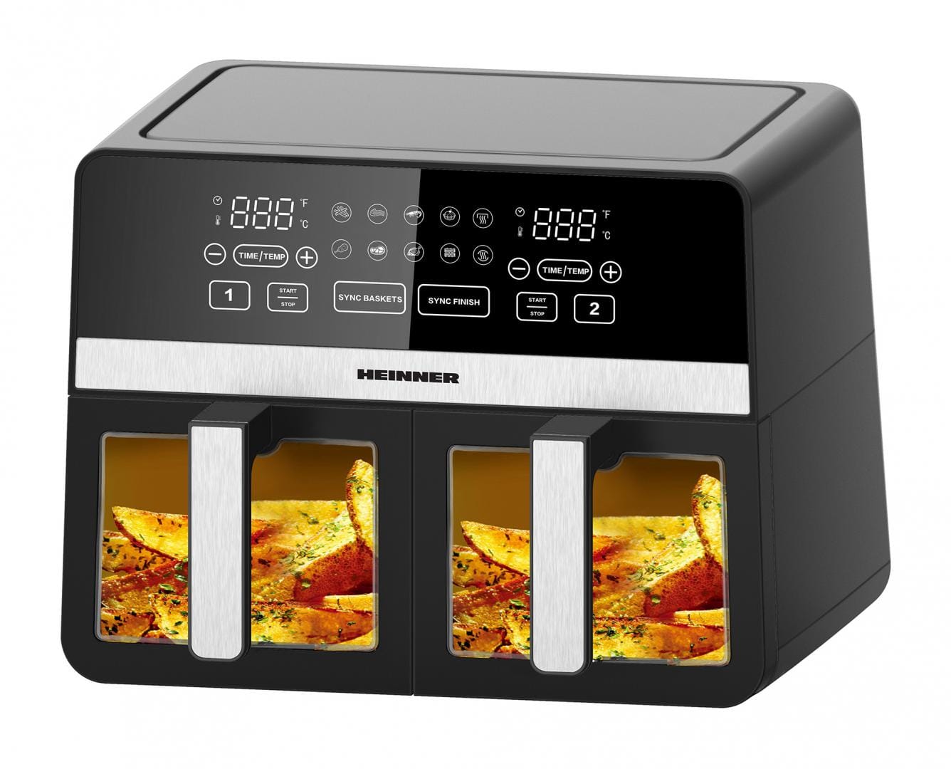 Friteuză Dublă Aer Cald HEINNER SIMCOOK 2400W 9.5L Negru
