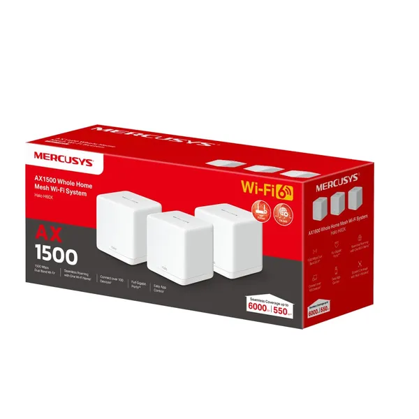 Sistem Mesh WiFi MERCUSYS Halo H60X 3-pack AX1500 - imagine 4