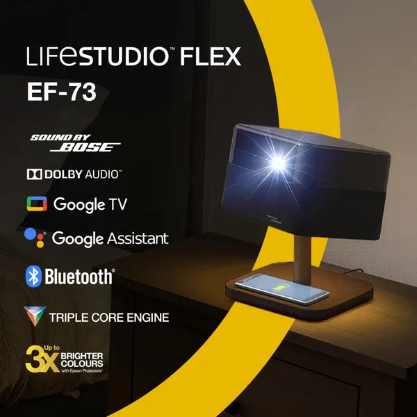 Proiector EPSON Lifestudio Flex EF-73 4K 1000 Lumeni Night Black - imagine 2