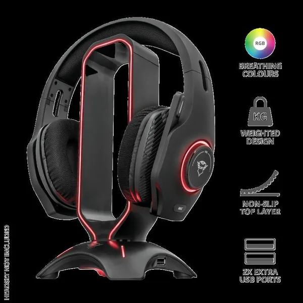 Suport Căști TRUST GXT 265 Cintar RGB TR-23647