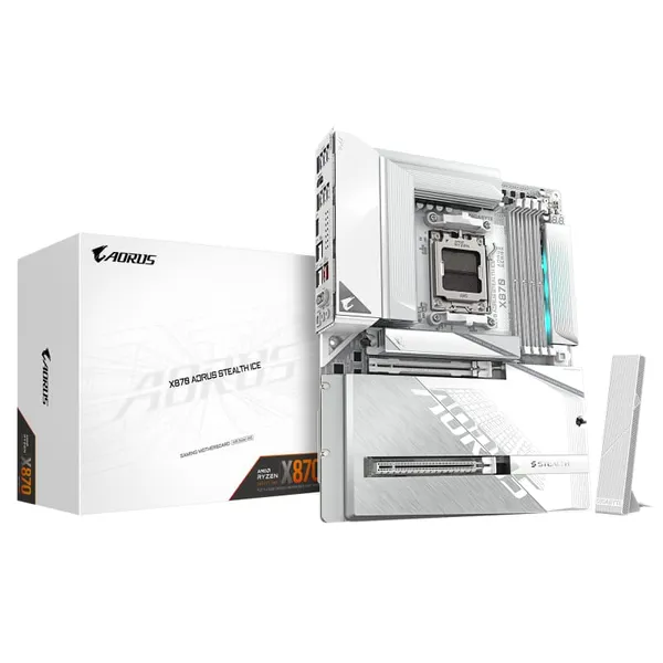 Placă de bază GIGABYTE X870E AORUS STEALTH ICE AM5 ATX Alb