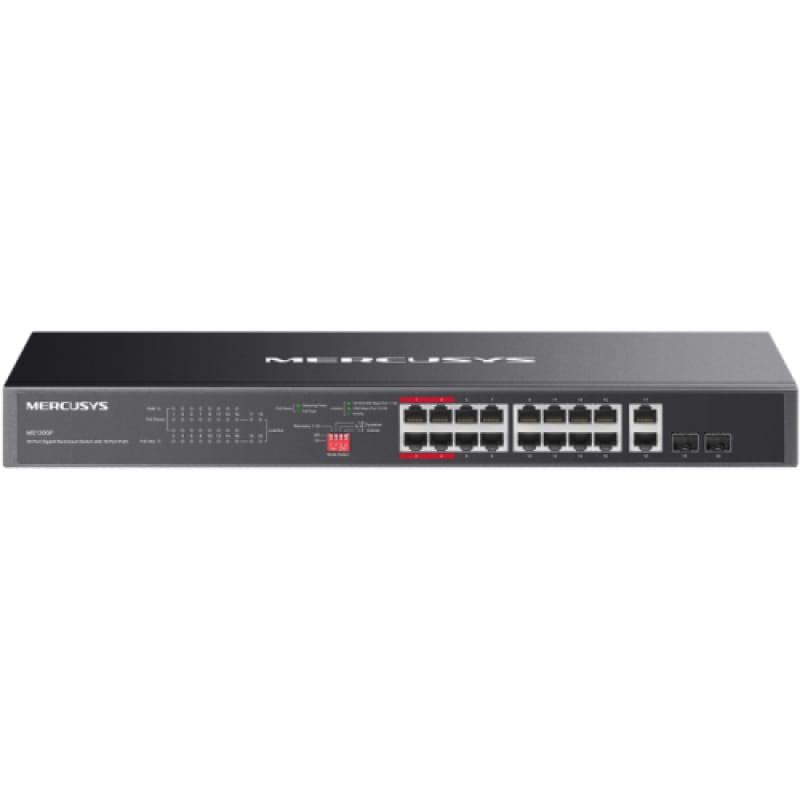 Switch MERCUSYS MS120GP Gigabit PoE+ 16+2 Porturi SFP Rackmount
