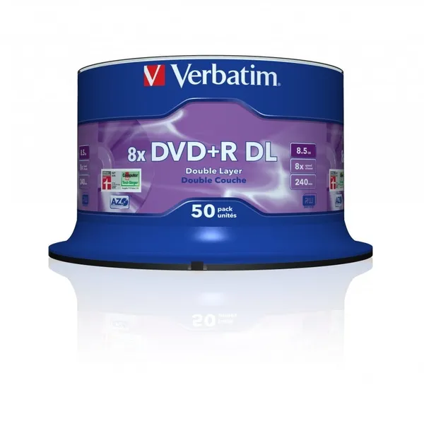 Discuri DVD+R VERBATIM Double Layer 8.5GB 8x 50 buc Spindle - imagine 2