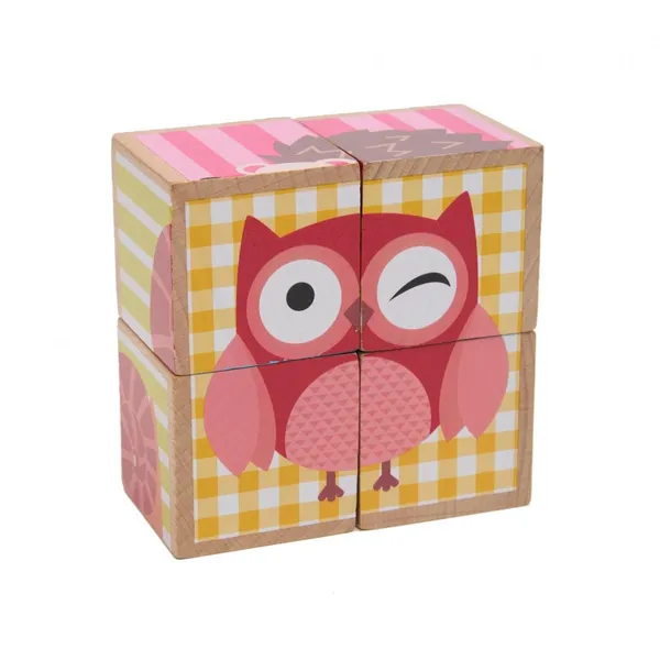 Puzzle MOMKI din Lemn cu Animale 4 Piese - imagine 3