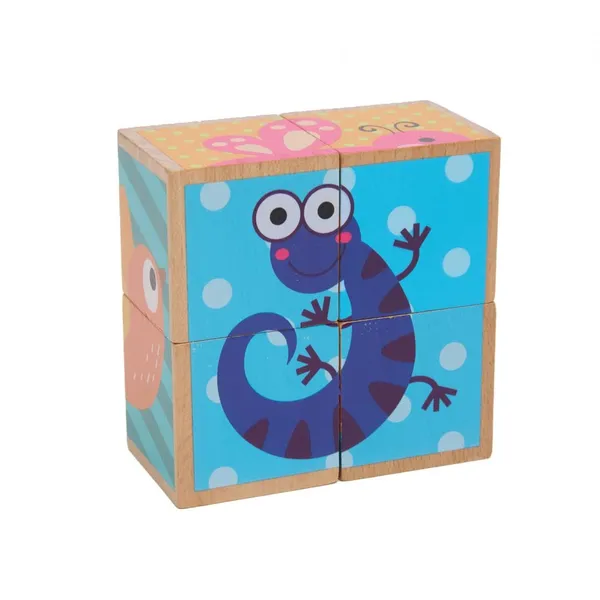 Puzzle MOMKI din Lemn cu Animale 4 Piese - imagine 4