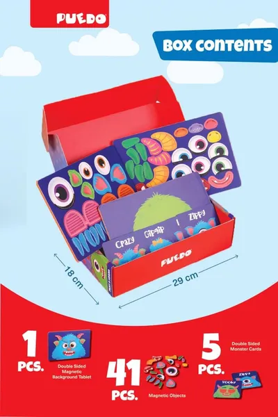 Joc Magnetic PUEDO TOYS Creează Un Monstru 25-49 Piese - imagine 2