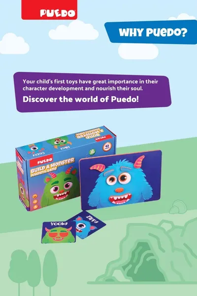 Joc Magnetic PUEDO TOYS Creează Un Monstru 25-49 Piese - imagine 6