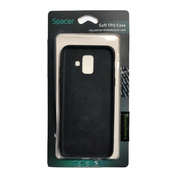 Husă SPACER Samsung A6 Duos 2018 TPU 1mm Negru Mat