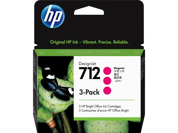 Cartuș HP 712 Magenta Tri-Pack 29ml DesignJet 3ED78A - imagine 2