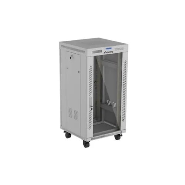 Dulap Rack LANBERG 19 inch Perete 22U 600x600 Ușă Sticlă Gri RAL7035