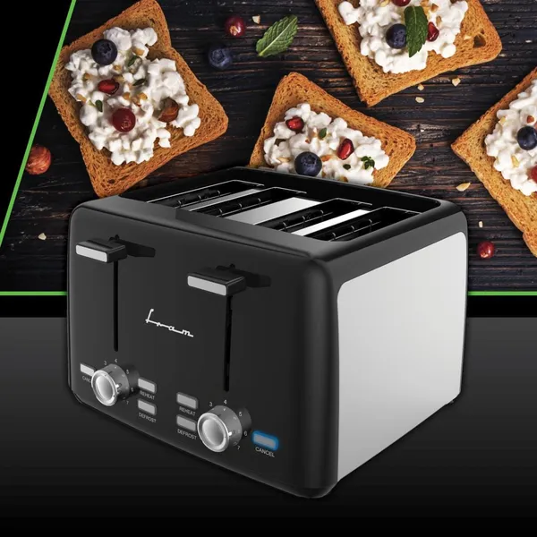 Prăjitor de pâine FRAM FTP-1574SSBK 1500W Negru - imagine 2