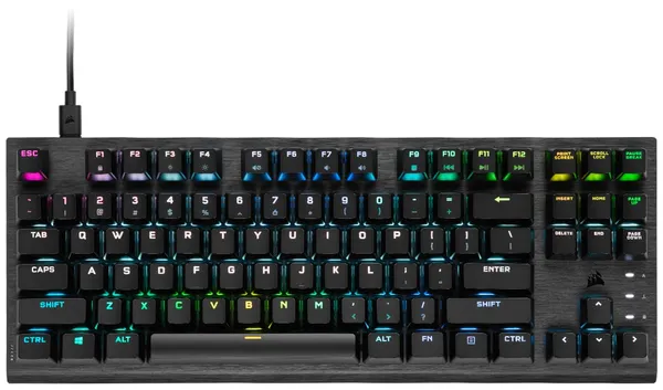 Tastatură PC CORSAIR CH-911D01A-NA TKL 87 taste Iluminată Negru