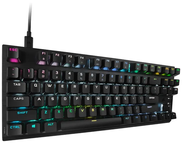 Tastatură PC CORSAIR CH-911D01A-NA TKL 87 taste Iluminată Negru - imagine 6