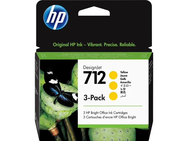 Cartuș HP 712 Yellow DesignJet Tri-Pack 29 ml 3ED79A - imagine 2