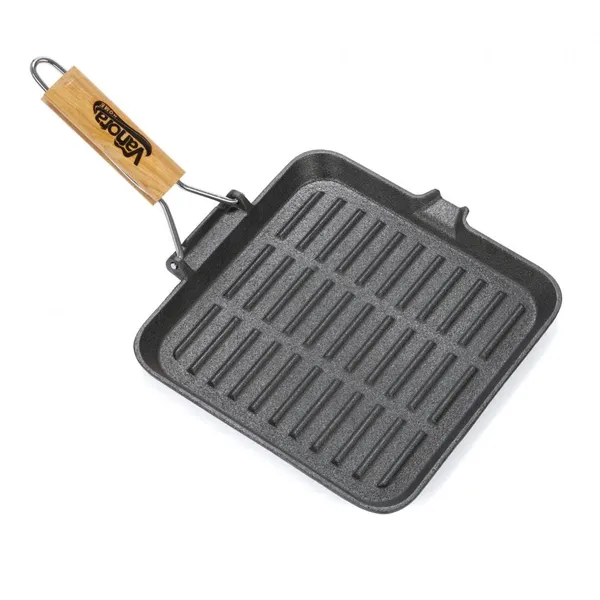 Tigaie Grill VANORA HOME Fontă Pură cu Maner Lemn Detașabil 23x2 cm - imagine 2