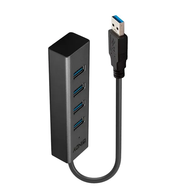Hub USB LINDY 4 Porturi USB 3.0 USB-A Negru LY-43324 - imagine 3