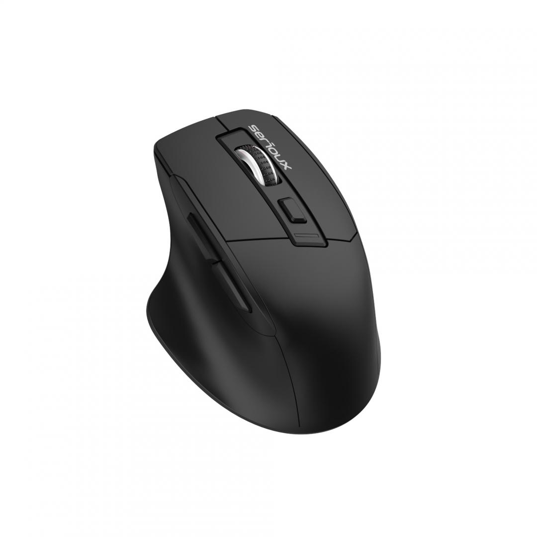 Mouse SERIOUX Optic 6D USB Negru Ergonomic cu Fir - imagine 2