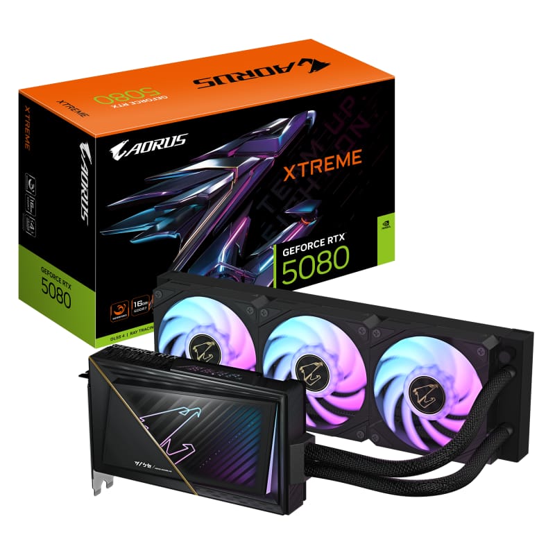 Placă Video GIGABYTE AORUS GeForce RTX 5080 XTREME WATERFORCE 16GB GDDR7