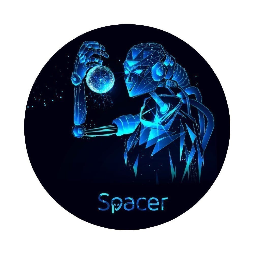 Covor Gaming SPACER Cyborg Negru 120 cm