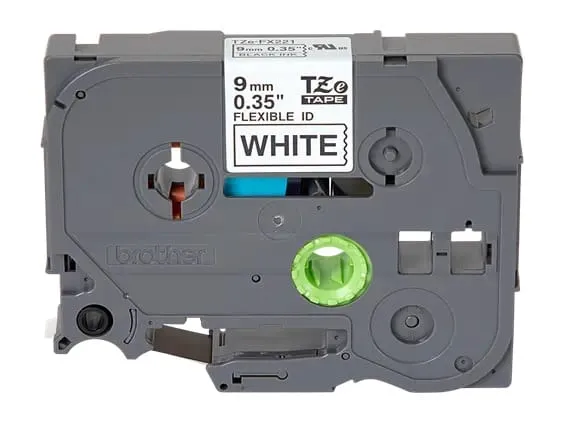 Banda Laminată BROTHER TZEFX221 9mm Black on White