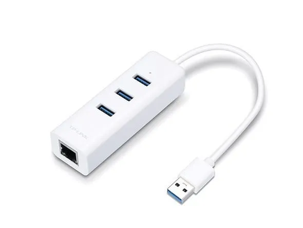 Adaptor TP-LINK UE330 3xUSB 3.0 Gigabit Ethernet Alb