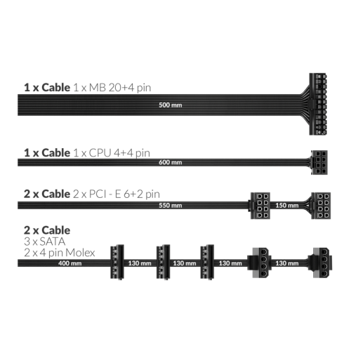 Sursă PC NJOY TITAN+ 650W 80+ Bronze ATX Negru - imagine 5