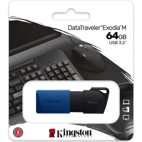 Memorie USB KINGSTON DataTraveler Exodia M 64GB USB 3.2 Negru - imagine 3